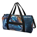 Personalized Blue Tiger Duffel Bag with Custom Name ā Wildlife Gym, Weekend & Travel Bag