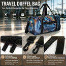 Personalized Blue Tiger Duffel Bag with Custom Name ā Wildlife Gym, Weekend & Travel Bag