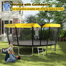 ASTM Compliant Recreational Trampoline with Non-Slip Ladder-Yellow