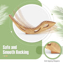 Acacia Wood Patio Rocking Sun Lounger Chaise Lounge with Ergonomic Curved Seat