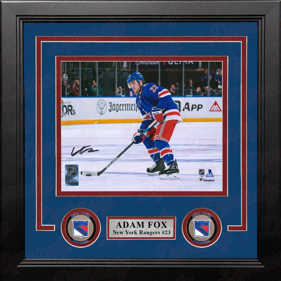 Adam Fox in Action New York Rangers Autographed 8