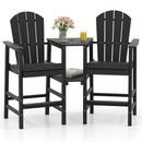 2-Seat Adirondack Chair All-Weather Adirondack Chair with Double Connecting Tray