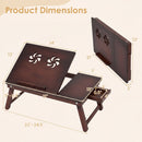 Adjustable Bamboo Laptop Desk with Tilting Top
