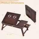 Adjustable Bamboo Laptop Desk with Tilting Top