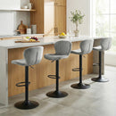 Adjustable Counter Height Chairs Set of 2 with Velvet Upholstered Backrests