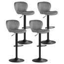 Adjustable Counter Height Chairs Set of 4 with Velvet Upholstered Backrests