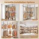Floor to Ceiling Clothes Rack with 6 Adjustable Hanging Rods