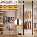 Floor to Ceiling Clothes Rack with 2 Hanging Rods - Adjustable