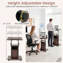 Adjustable Mobile Standing Desk Cart with Tilt Desktop