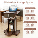 Adjustable Mobile Standing Desk Cart with Tilt Desktop