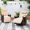 Adjustable Outdoor Recliner Chair with 150° Backrest and Footrest