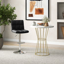 Adjustable Swivel Bar Stool with PU Leather-Brown
