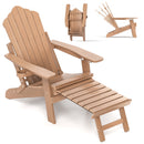 All-Weather HIPS Patio Adirondack Lounge Chair with Retractable Footrest