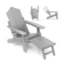 All-Weather HIPS Patio Adirondack Lounge Chair with Retractable Footrest