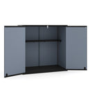 All-Weather Storage Box with Floor and Removable Shelf for Patio and Lawn