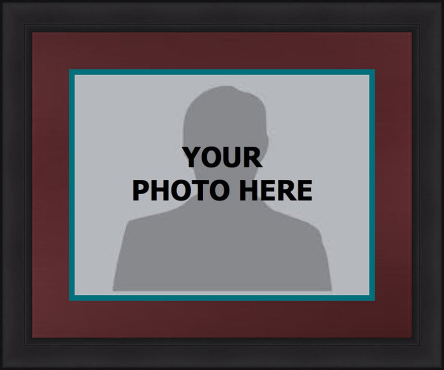 NHL Hockey Photo Picture Frame Kit - Anaheim Mighty Ducks (Burgundy Matting, Teal Trim)