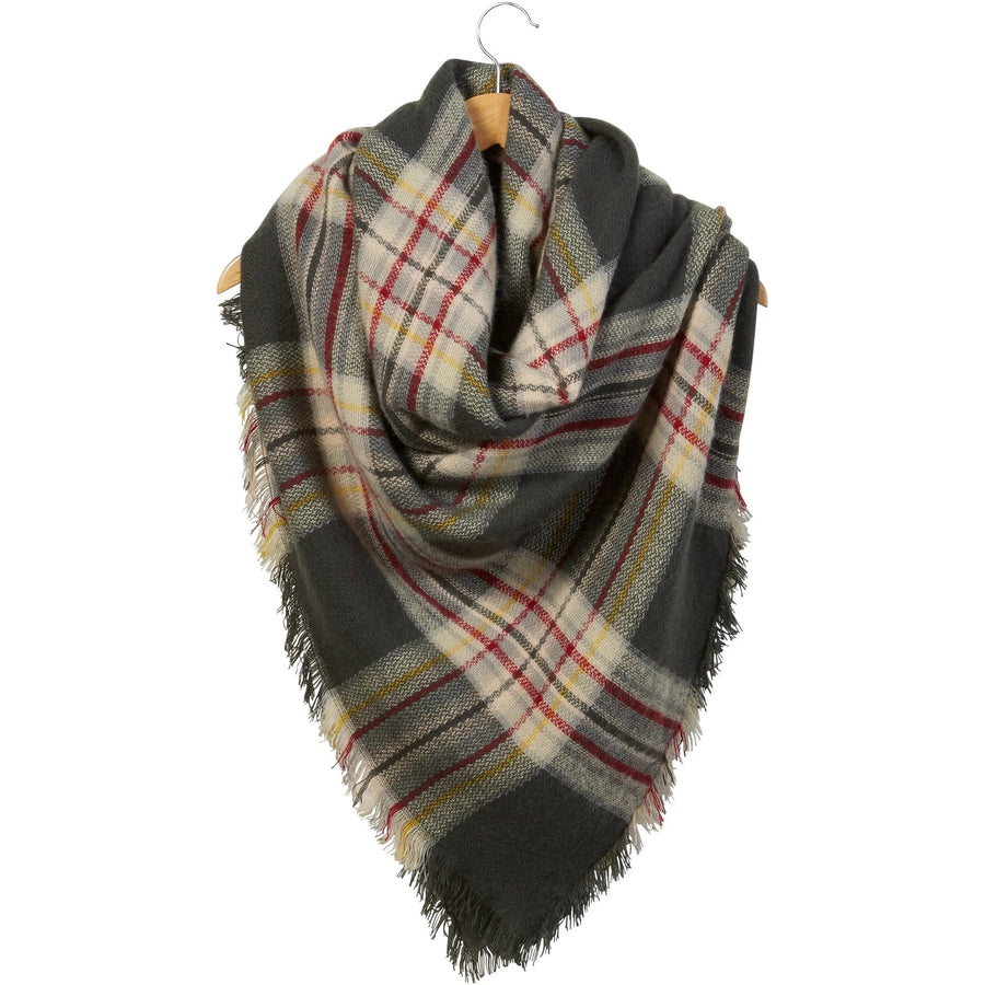 Anchor Plaid Blanket Scarf | Winter Fall Shawl Wrap | 55