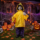 Animatronic Haunted Boy Prop with Light Up Eyes & Sound