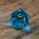 Aquamarine Multifaceted Glass Dice Set