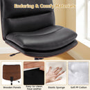 Armless Office Chair with Curved Backrest and Padded Seat