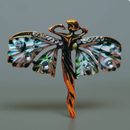 Art Nouveau Fairy Brooch | Vintage Enchanted Fairytale Pin 1.8" x 1.6"