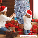 6 FT Pre-Lit Artificial Christmas Tree with 250 Cool-White LED Lights Black and White