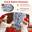6 FT Pre-Lit Artificial Christmas Tree with 250 Cool-White LED Lights Black and White