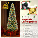 5/7.5/9 FT Pre-Lit Artificial Christmas Tree with 453/1096/1416 PVC and Pine Needles