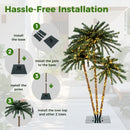 Artificial Lighted Palm Tree with Metal Base 157 Branch Tips and 930 Warm White LED Lights