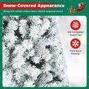 Snow-Flocked Artificial Christmas Tree 6 ft with Metal Stand
