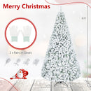 Snow-Flocked Artificial Christmas Tree 9 ft with Metal Stand