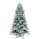 4.5/6/7 Feet Flocked Christmas Tree with Warm White LED Lights