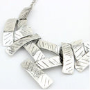 Artisan Carved Style Statement Necklace (Gold or Silver)