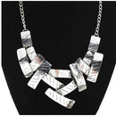 Artisan Carved Style Statement Necklace (Gold or Silver)