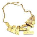 Artisan Carved Style Statement Necklace (Gold or Silver)