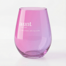 Aunt Jumbo Stemless Wine Glass in Pink | 30 Oz. | Holds an Entire Bottle of Wine