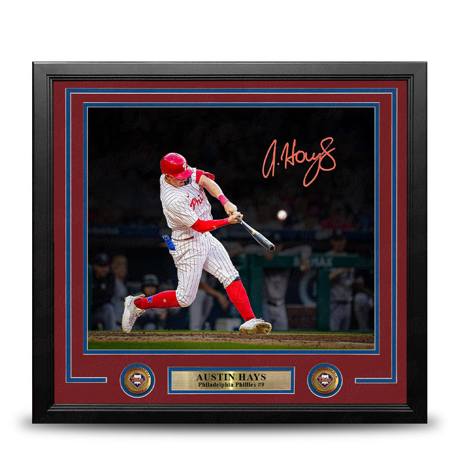 Austin Hays Blackout Swing Autographed Philadelphia Phillies 11