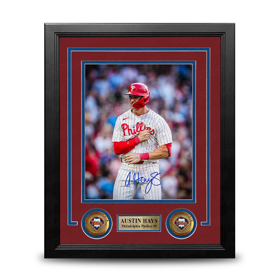 Austin Hays Chest Pound Autographed Philadelphia Phillies 8