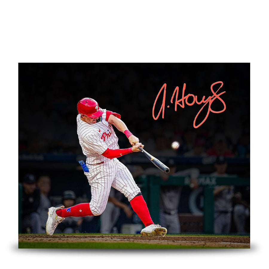 Austin Hays Blackout Swing Autographed Philadelphia Phillies 8