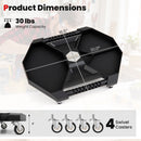 Automotive Rolling Tool Creeper with 4 Swivel Casters and 30 lbs Weight Capacity-Black