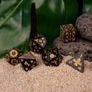 Aztec Silver Sheen Obsidian Stone Dice Set - Dice Around the World Collection