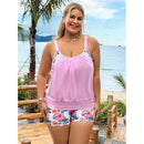 Printed Plus Size Separated Swimwear Women's High-Waisted Sports Bikini Swim Suit