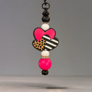 Cheetah Hearts Charm - Tumbler Handle Charm