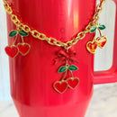 Cherry Love Deluxe Tumbler Charm Necklace