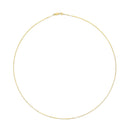 Solid 14K Yellow Gold 0.75mm Classic Box Chain Necklace. Unisex Chain - Size 16 Inches