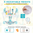Baby Activity Center Height Adjustable Baby Bouncing Saucer with Interactive Toys-Light Blue