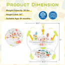 Baby Activity Center Height Adjustable Baby Bouncing Saucer with Interactive Toys-Yellow