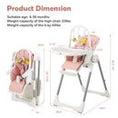 4-in-1 Foldable Baby High Chair with 7 Adjustable Heights and Free Toys Bar