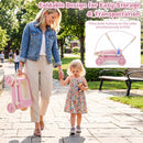 Push Walker with Storage Basket and Foldable Handle