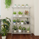 4-Tier Bakers Rack on Wheels with Adjustable Shelves-Silver